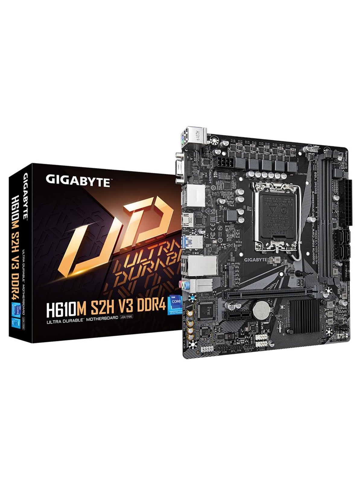GIGABYTE H610M S2H V3 DDR4 Mainboard - Intel H610 - Intel LGA1700 - DDR4 RAM - Micro-ATX