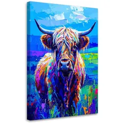 LEINWANDBILD Schottische Kuh Abstrakt 40x60cm
