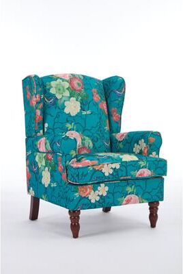 Ostweer Accent Chair Side Chair Reception Chair with Wood Legs, Cyan Single Sofa Chair Leisure Chair Office Chair