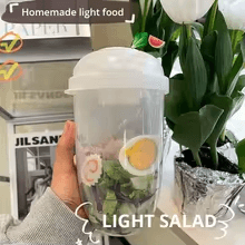 Smart Shopping Spot Portable Bottle Salad Container With Fork Eco Friendly Bento Salad Bowl For Lunch On The Go white