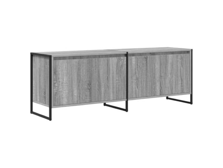 TV-Möbel, industrielles Design, rechteckig, 140 x 36 x 49 cm, moderner Stauraum, aus Holz, grau, Sonoma 02_0054544