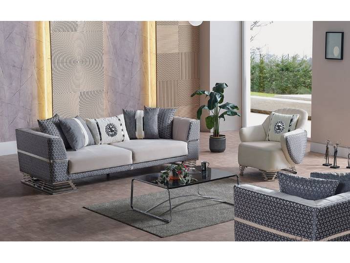 JVmoebel Polstergarnitur Moderne Sofagarnitur in lebhaften Farben mit Relax-Funktion, (Set, 2-tlg., 1x Sofa 3 Sitzer + 1x Sessel), Made in Europa