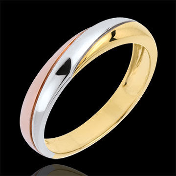Edenly Trauring Saturntrilogie - Dreierlei Gold - 9 Karat