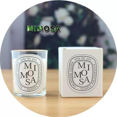 Uplift Treasures Transparent Scented Candle Jar For Home And Wedding Decor mimosa