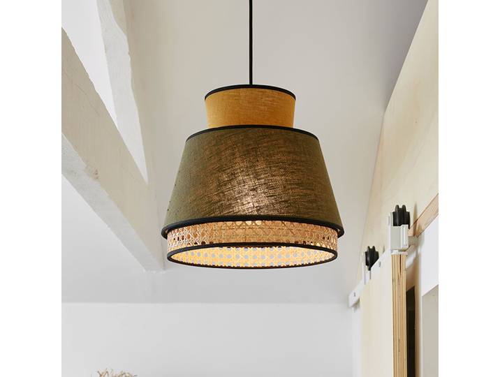 Singapour XM Suspension kaki/curry - MARKET SET - Salon / séjour - Design - Tissu / textile - À ampoule unique