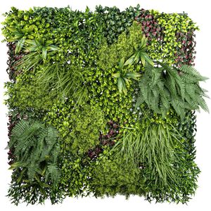 Creativ-green Kunstpflanze Premium-Blättermatte, für außen, Farn und Moos, 100 x 100 cm