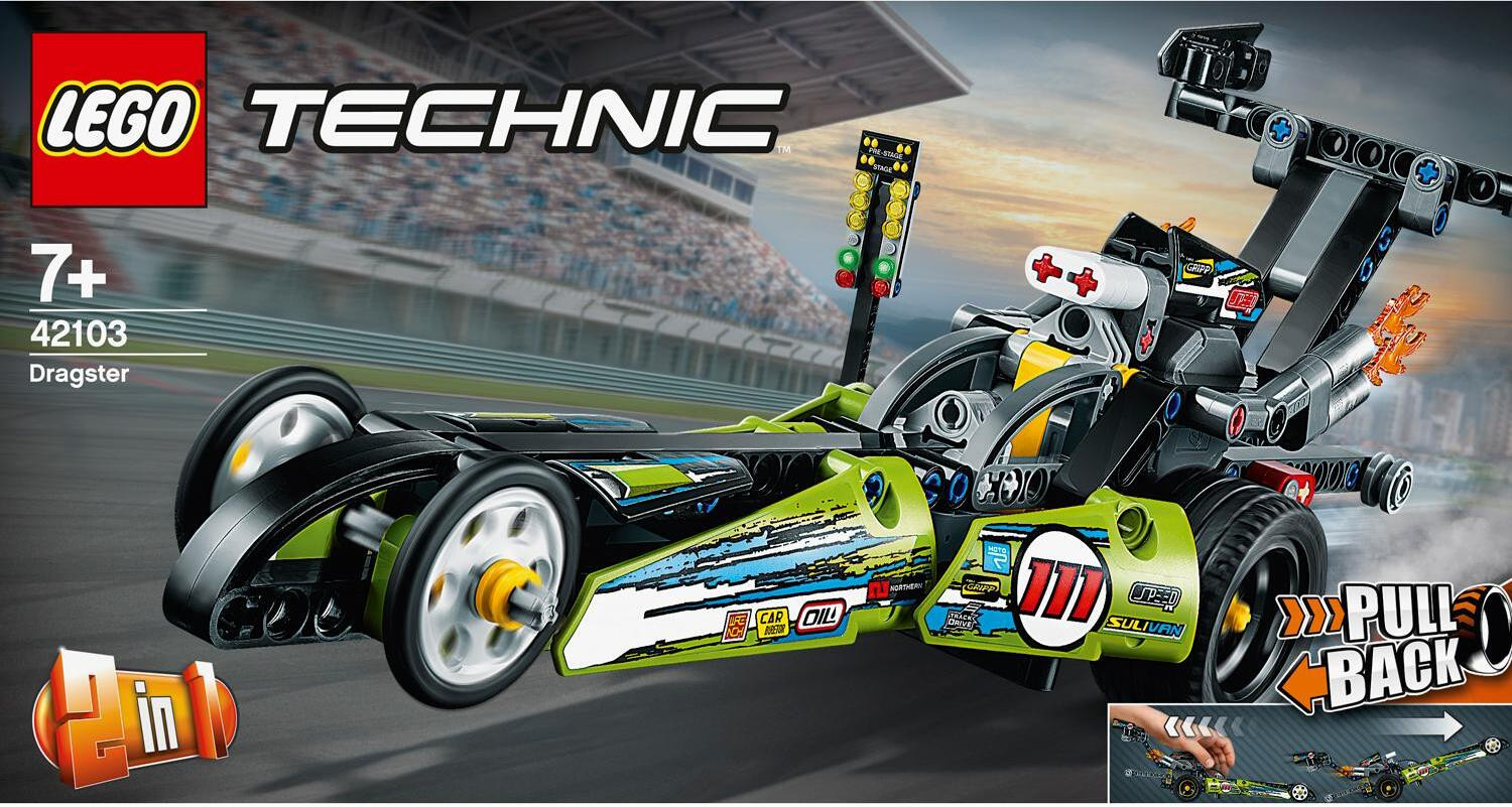 LEGO 43103 Technic Dragster 2-in-1 Raceauto en Hot Rod speelgoedset voor kinderen vanaf 7 jaar
