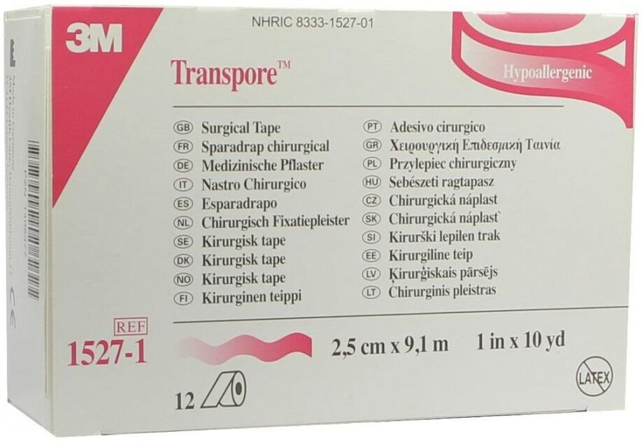 Transpore 2,5 cmx9,1 m Pflaster 12stk