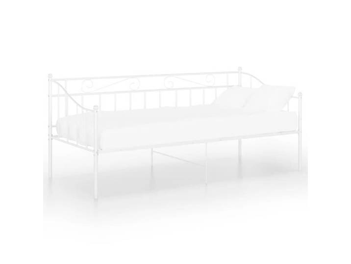 GAR'S Lit Métal Lit Banquette Cadre de canapé-lit Blanc Métal 90x200cm(7934)