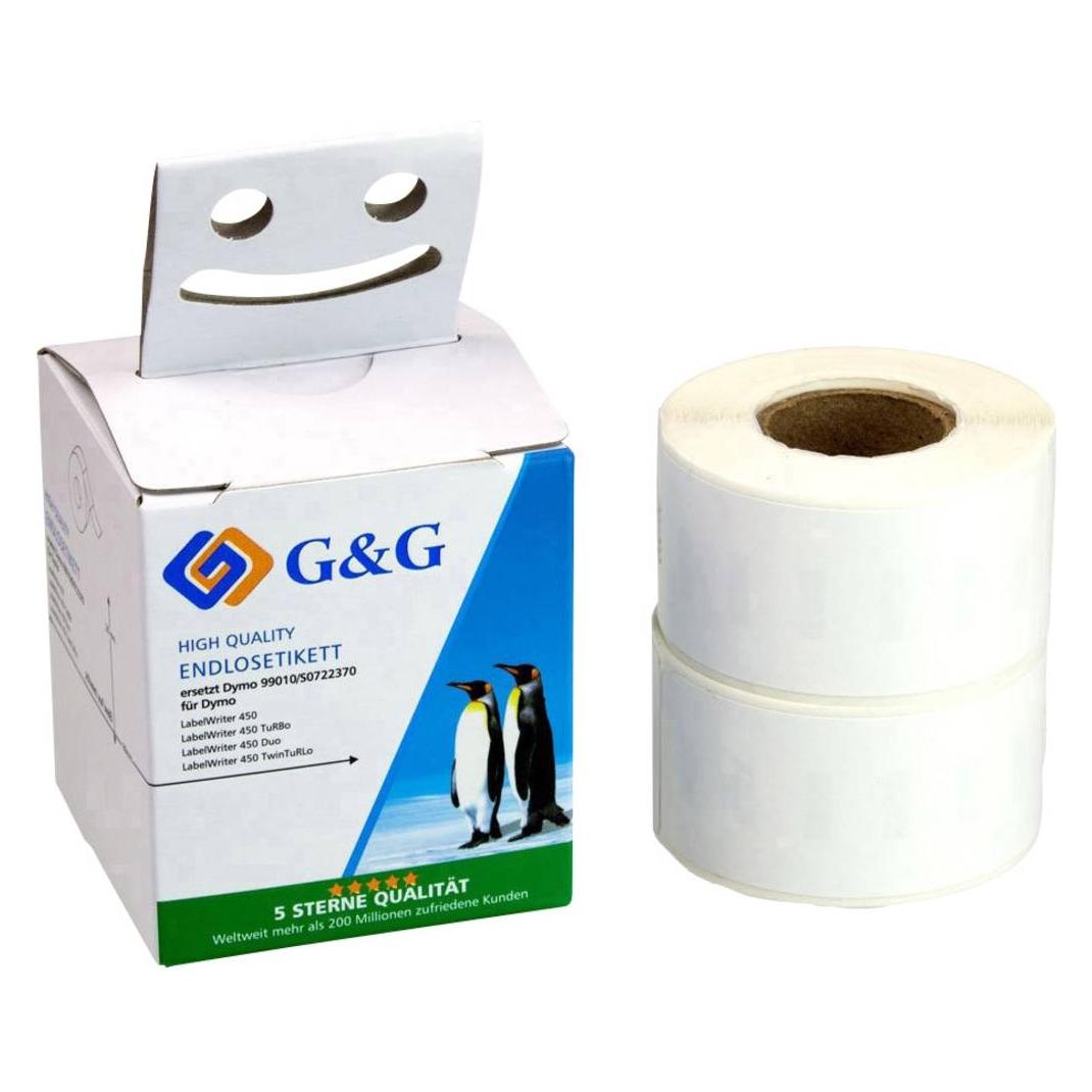 G&G Rollenetiketten passend für Dymo schwarz auf weiss, Grösse mm: 28 x 89, Ersetzt: 99010/S0722370 (15564)