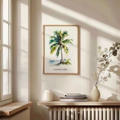 Uplifted Finds Botanical Green Houseplant Canvas Art   Calming Nature Indoors Interior Print 13 40 X 60 Cm