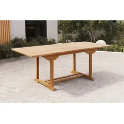 OUTFLEXX Ontario Ausziehtisch, natur, Teakholz, 160/210x90cm, fein geschliffen