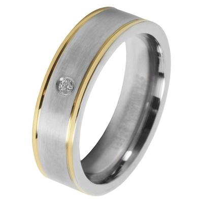 Partnerring AKZENT "Deep Breath, langlebig" Gr. 60, bunt (bicolor), Fingerringe, Damen, 60, Edelstahl