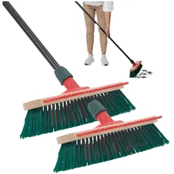 Hoch Tief Straßenbesen mit Teleskopstiel Kratzleiste Outdoor Broom mit Stiel Gartenbesen Industriebesen Hofbesen Allzweckbesen Kehrbesen Besen Staubkammer (2 , Straßenbesen)