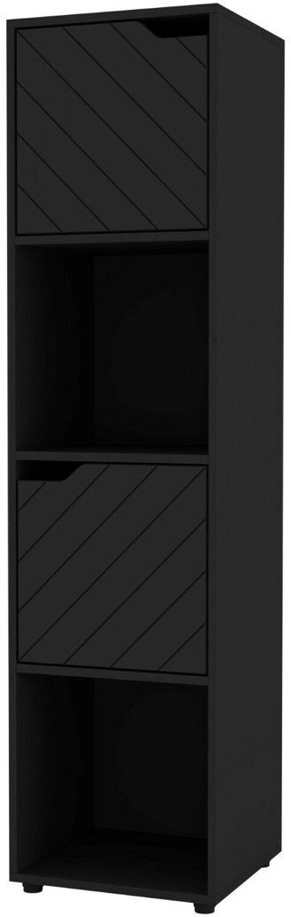 17 Stories Blodwin 119cm H x 30cm W Cube Bookcase Black 119cm H X 30cm W X 29cm D