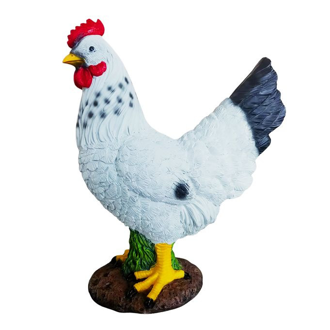 Relaxdays Tuinfiguur Dier, Wit en Zwart, Tafeldecoratie