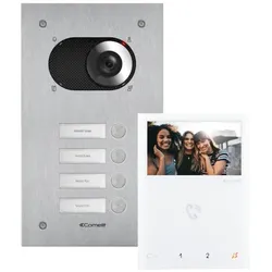 Comelit KVS2004 Vierfamilienhauskit Switch, 1x Monitor Mini HF, SB2