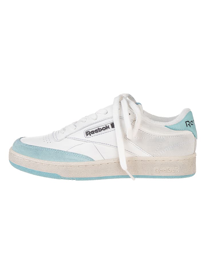 Reebok Leder-Sneakers "Club C Vintage" in Weiß/ Hellblau - 39