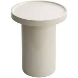 Oviala Business Runder Couchtisch 40 cm aus ekru lackiertem MDF