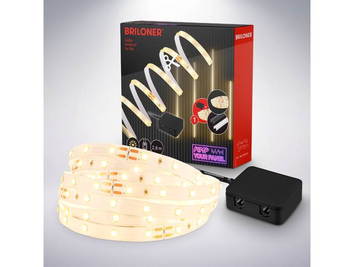 BRILONER LEUCHTEN LED-Streifen Pimp your Panel LED Stripe , weiß (weiß, neutral), Gesamtlänge 2,6m, Lichterketten, LED-Streifen