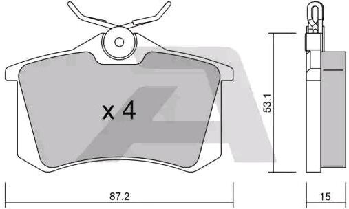 AISIN BPPE-2001 Brake pad set