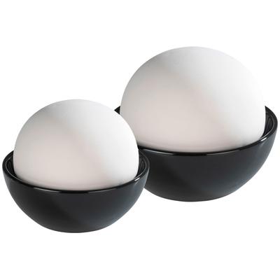 Luftbefeuchter WENKO "Rondo", schwarz (schwarz, weiß), B:9cm H:8cm T:9cm, Luftbefeuchter, Luftbefeuchter, Verdunstung