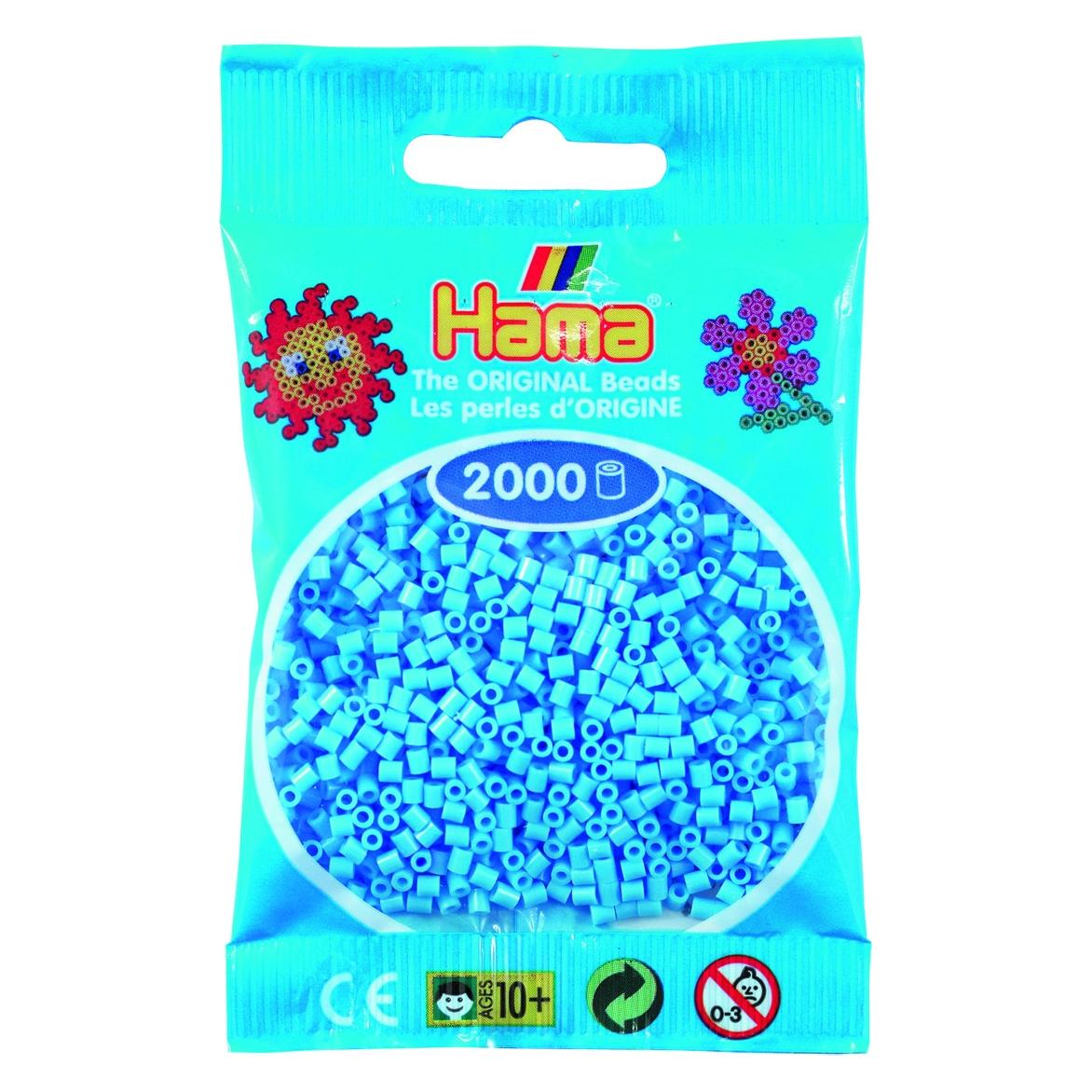 Hama mini perler 2000stk pastel blå (385046)