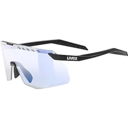 Uvex, Unisex, Sportbrille, pace stage small V (black matt (blue), variomatic mirror blue), Schwarz