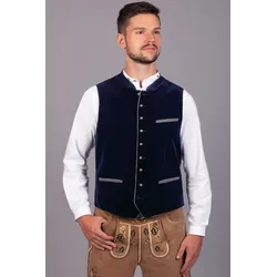 Trachten Weste Ludwig Samt Blau