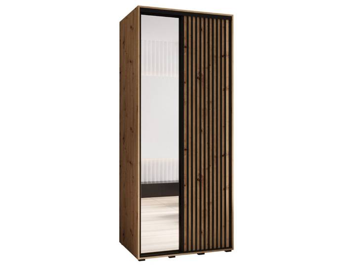 ABIKS MÖBEL Schwebetürenschrank SAPPORO 2 Schlafzimmerschrank mit Schiebetüren, Kleiderstange, Spiegel