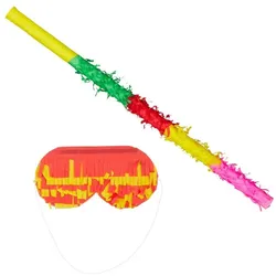 Relaxdays Pinata Zubehör Set Gelb,Grün,Rot