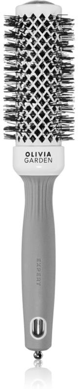 Olivia Garden Expert Shine Wavy Bristles White&Grey brosse à cheveux průměr 35 mm 1 pcs