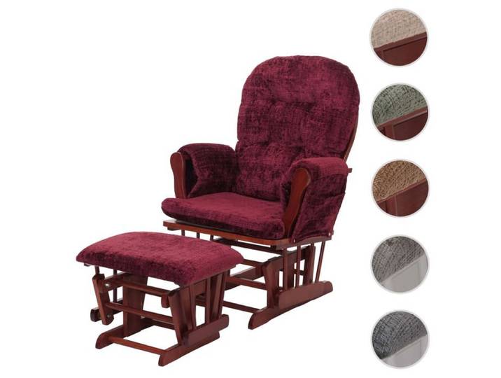 Fauteuil relax MCW-C76 chenille bordeaux piétement foncé
