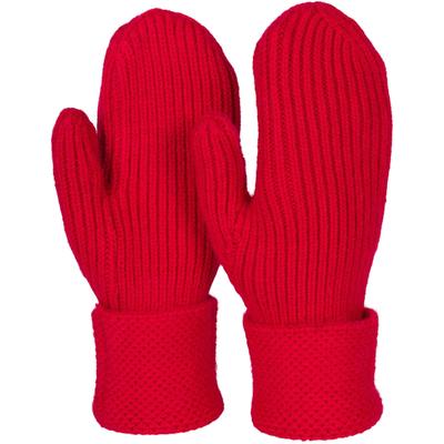 Fäustlinge STYLEBREAKER "Strick Fäustlinge mit gemustertem Bund", Damen, rot, Obermaterial: 100% Polyacryl PAN., Modisch, Handschuhe Fäustlinge