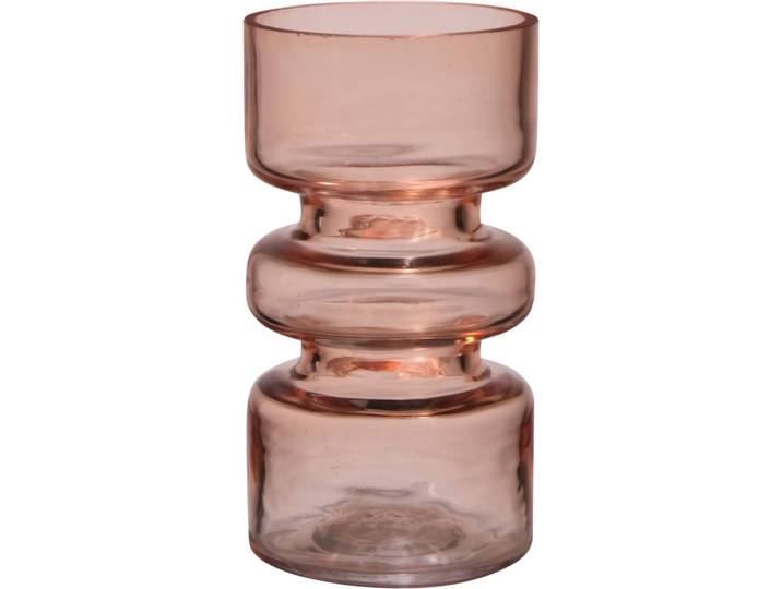Vase Rim rosa Glas H 17 cm - Vase