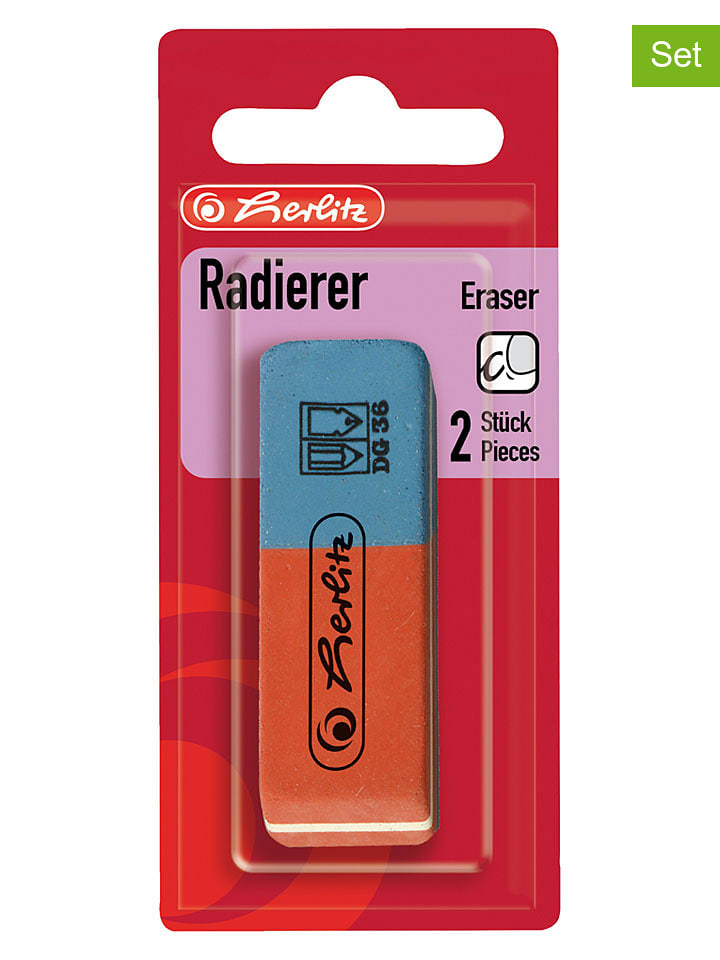 Herlitz 6er-Set: Radierer ''BR40'' in Rot/ Blau - onesize