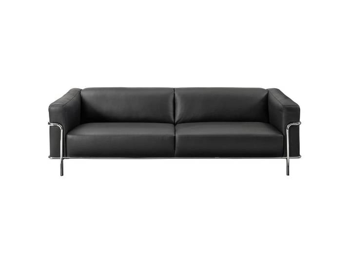 Johann Jakob 3-Sitzer-Sofa Mandia, Schwarz, Metall, Echtleder, Rindleder, 236x67x96 cm, Goldenes M, Dgm, Fußauswahl, Lederauswahl, Stoffauswahl, Hocker erhältlich, Rücken echt, Wohnzimmer, Sofas & Couches, Sofas, 3-Sitzer Sofas