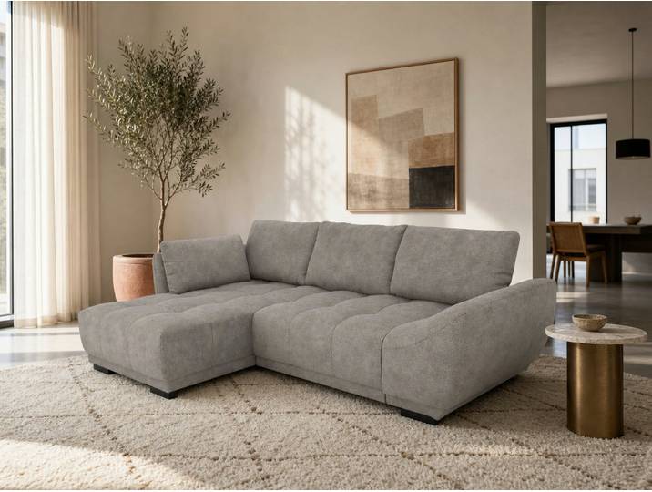foamnova Ecksofa Leuven, Recamiere links/rechts, B 269 cm, Flache, moderne Silhouette, schlanke Füße
