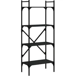 vidaXL Bücherregal 4 Fächer Schwarz 56x31,5x138,5 cm Holzwerkstoff