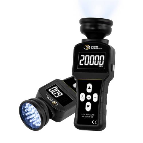 PCE Instruments LED Stroboskop PCE-DSX 100 |bis 20000 RPM |Blitzlichtquelle 36 LED's |1400lx |IP20 |Datenspeicher