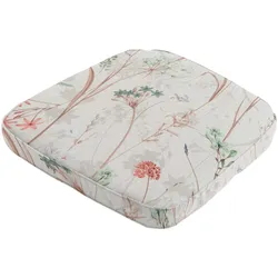 Natura Punto, Sitzkissen, Stuhlkissen Outdoor, Blumenmuster weiss, 48 x 48 cm (48 x 48 cm)