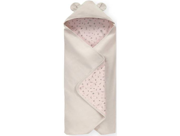 Babydecke HAUCK Baby Einschlagdecke, Snuggle N Dream beige bloom , beige (beige bloom), B:80cm L:80cm, Baumwolle, Wohndecken, Babydecke, mit Kapuze