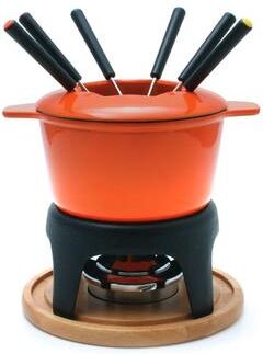 Swissmar Sierra Orange 3-in-1 Cast Iron Fondue Set