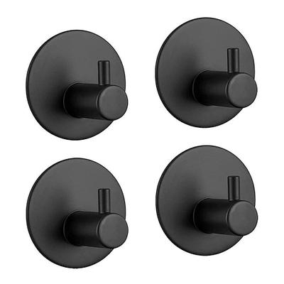 Handtuchhaken ohne Bohren 4er-Pack, Selbstklebende Haken Edelstahl, Handtuchhaken Schwarz, Wandhaken Selbstklebend Handtuchhalter für Bad Toilette Küche