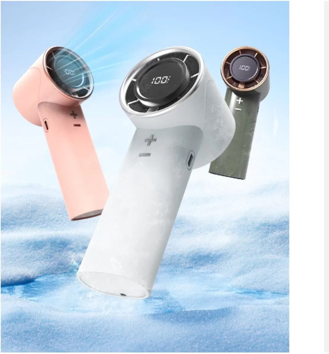 INF Jinfeng Handventilator – Wiederaufladbarer 3600mAh Tragbarer Ventilator mit 3-Stufen, Hoher Luftstrom und Fokusdüse Weiß