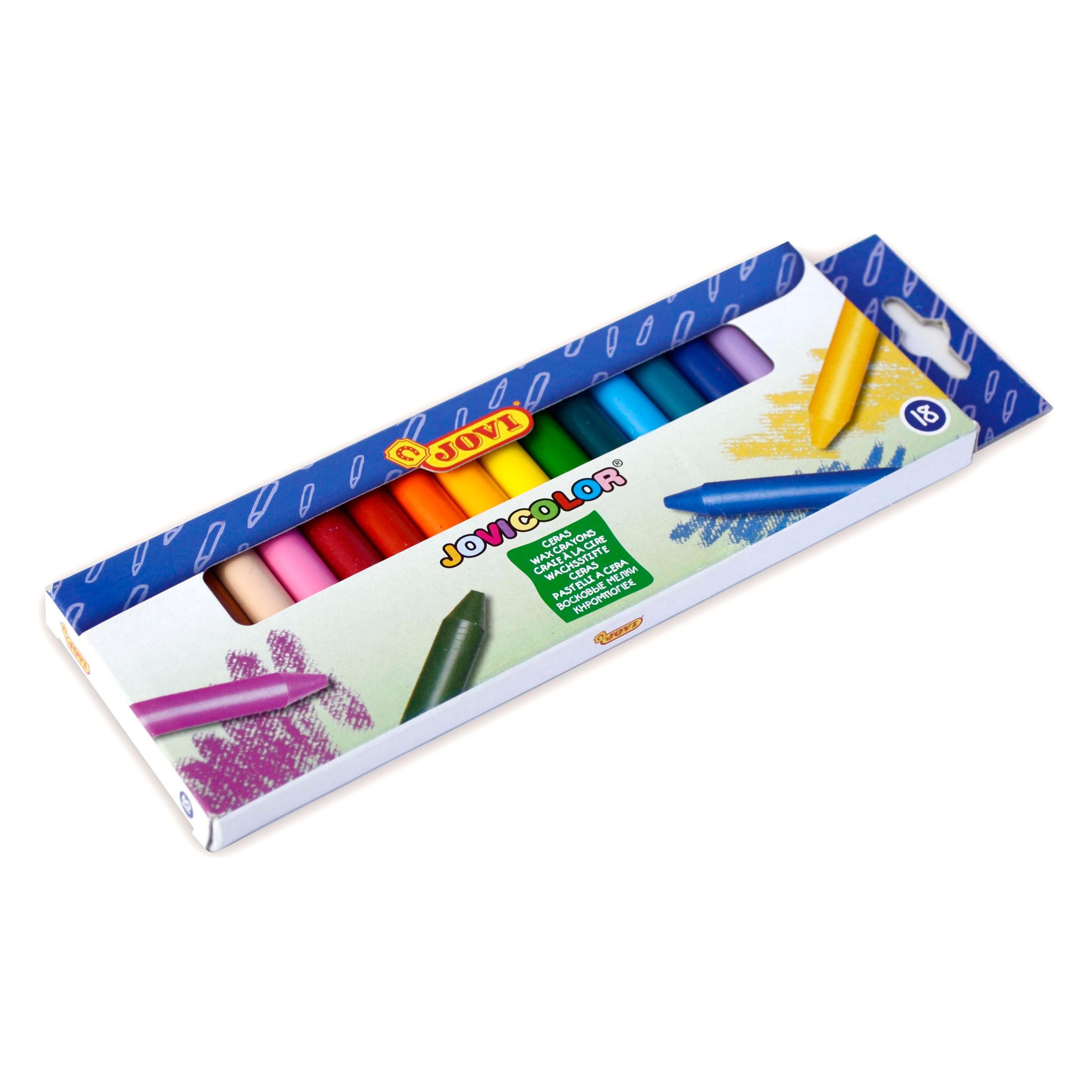 Jovi Wachsmalstifte Jovicolor rund VE=18 Stück sortiert (18x) (980/18)