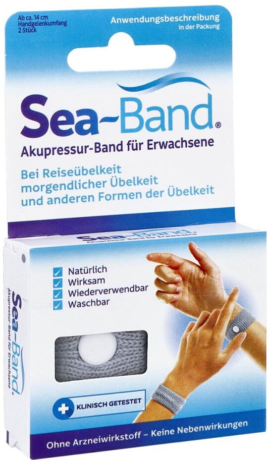 Sea-band Akupressurband Für Erwachsene Grau 2stk