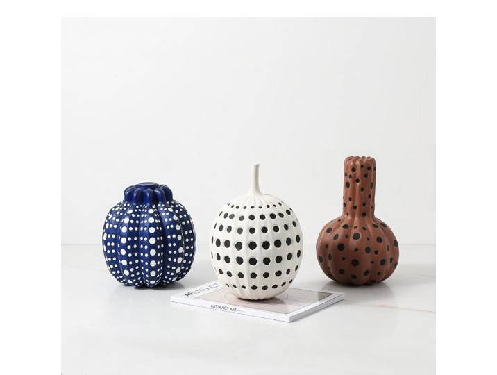 Sculpture de Fruits en résine de citrouille à pois, ornements de Fruits minimalistes, décoration de bureau, artisanat abstrait, décoration moderne