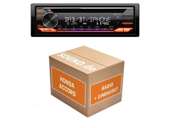 JUST SOUND best choice for caraudio Autoradio Einbauset JVC JVC KD-DB922BT Honda Accord 6 Autoradio (RDS, AM/FM Radio, Animiertes Display, Freisprecheinrichtung, 1 DIN)