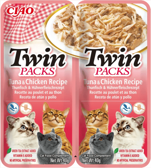 Churu Twin Packs Cat Receita de Atum e Frango com Caldo de Atum 12 uds x 2 uds